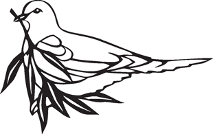 Peace dove with olive branch decal